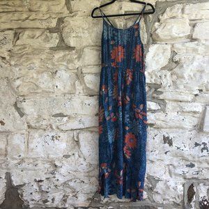 UO Pins & Needles Blue Floral Maxi Dress (L)